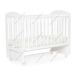 Кроватка детская Bebizaro "Regency" маятник универсальный, колеса, цвет белый