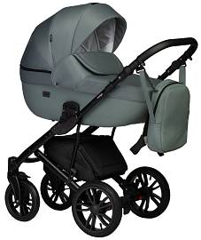 Коляска детская "Indigo Mio S"  2 в 1 шалфей кожа+шалфей